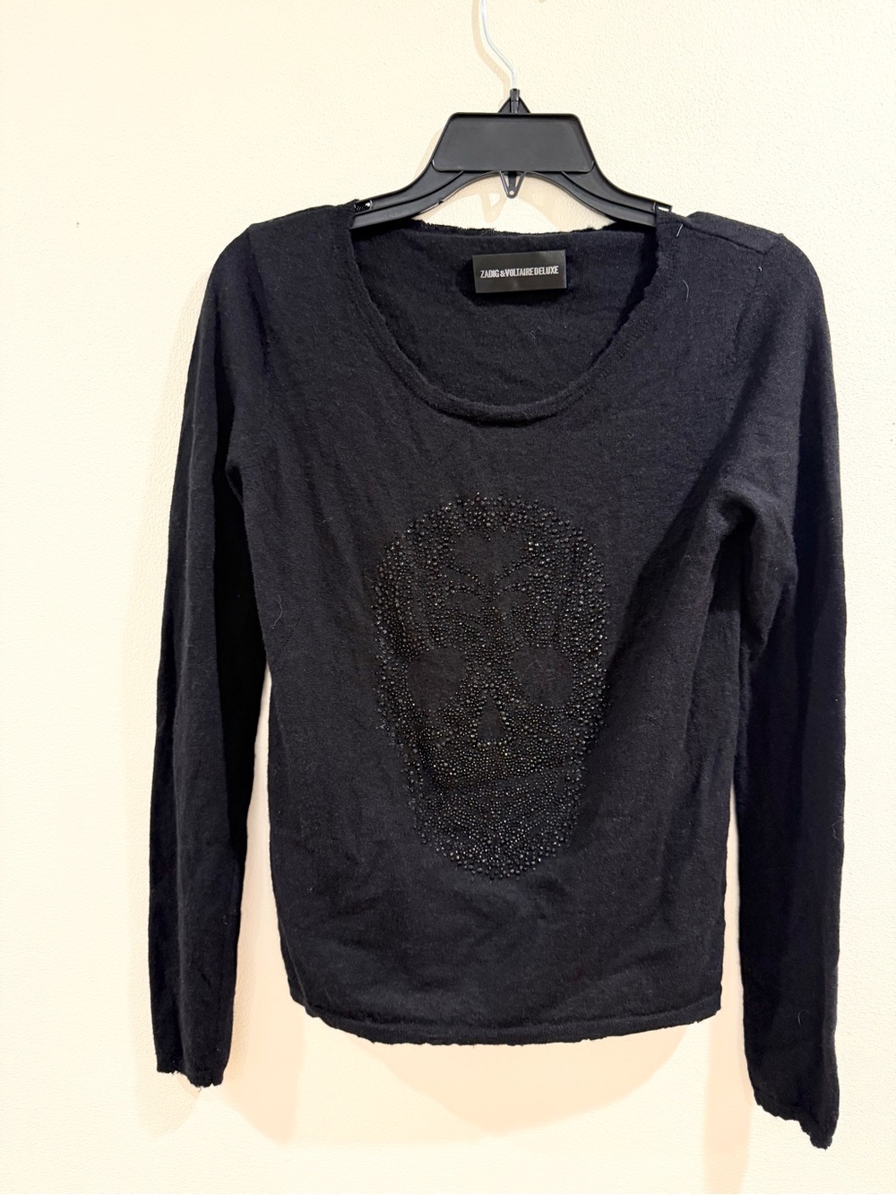 Zadig & Voltaire Miss Deluxe crystal skull cashmere sweater Medium